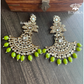 Sparkle chandbali earrings - Green