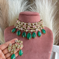 Floral choker set - Pink & Dark green