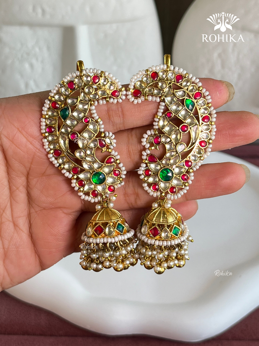 Pacchhi  kundan earcuffs earrings - Multi Colour