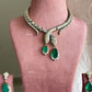 Medusa designer necklace set - Green