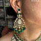 Anokhi Polki Kundan Bridal Necklace Set - Dark green