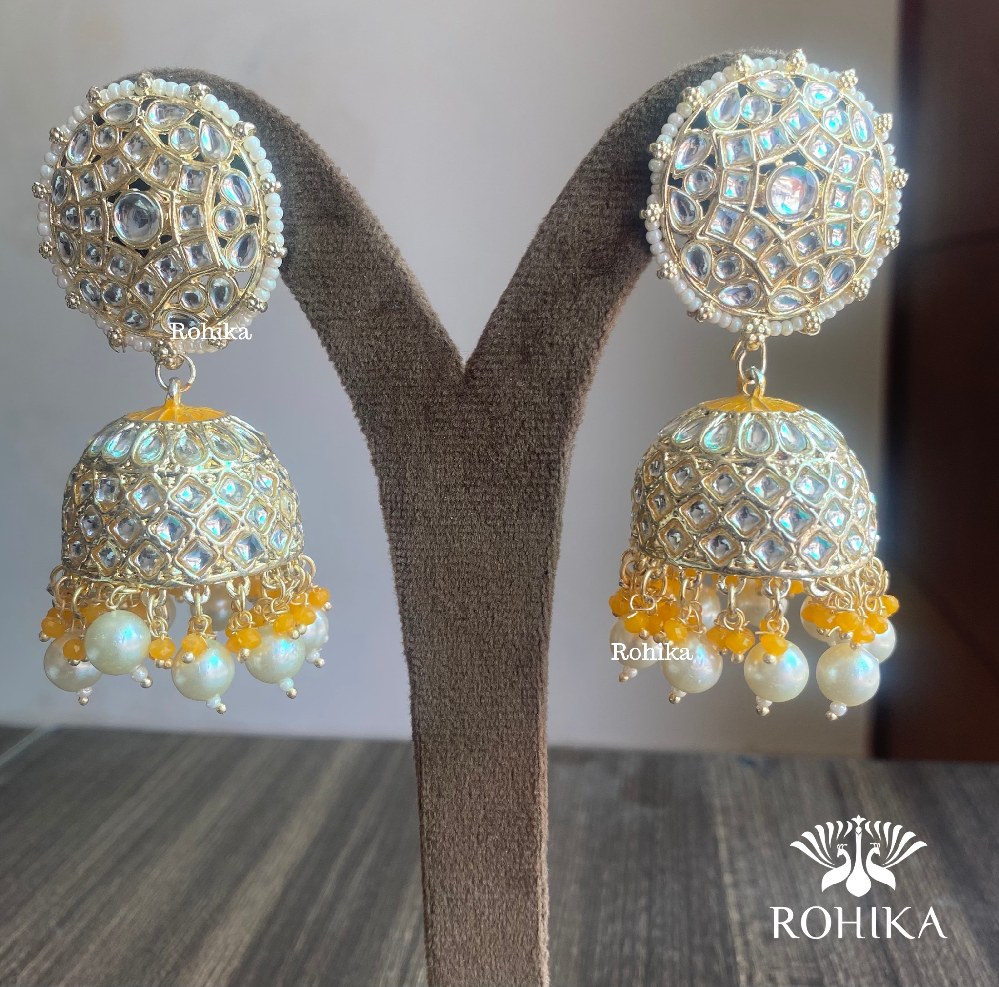 Buy 22k Yellow Gold Earrings Jewelry, Double Jhumka Earrings, Wedding Party  Wear Earrings Online in India - Etsy