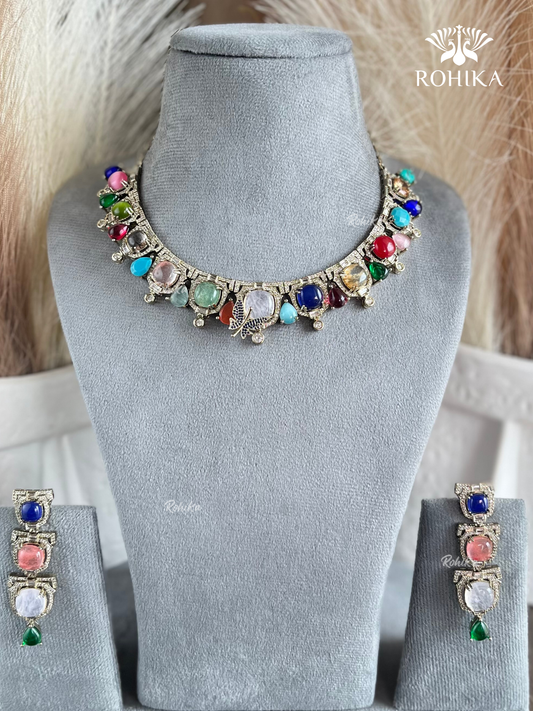 Saabya Inspired Fusion Necklace Set (SS021) - Baby Pink