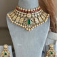 Mira Moisanite Bridal Necklace Set - Green