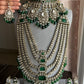 Anvika Polki Kundan Bridal Combo Set - Dark Green