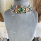 Saabya inspired fusion necklace set (SS036) - Multi colour
