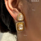 Shwet Moissanite Polki Kundan Necklace Set - Golden