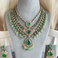 Arushi Polki Kundan Long Necklace Set - Dark Green