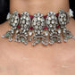 Yamini Moisanite Choker Necklace Set - Ruby & Mint Green