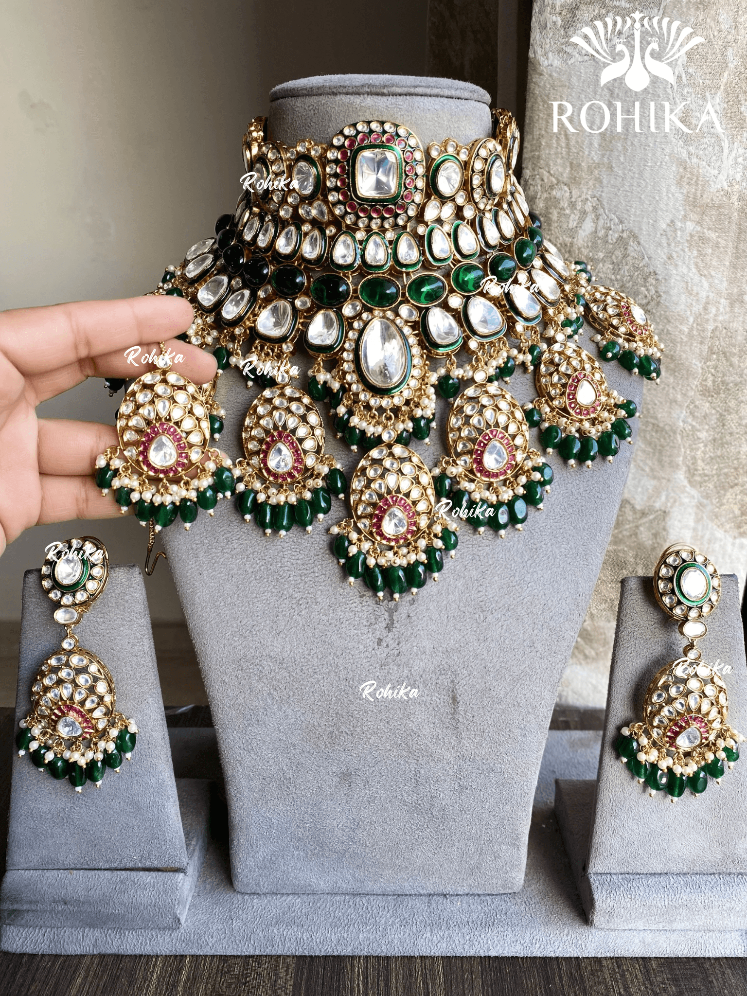 Green Bridal Wedding Jewellery Set Below 1000 Paridhi Bikaneri