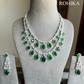 Nysa American diamond necklace set - Dark green