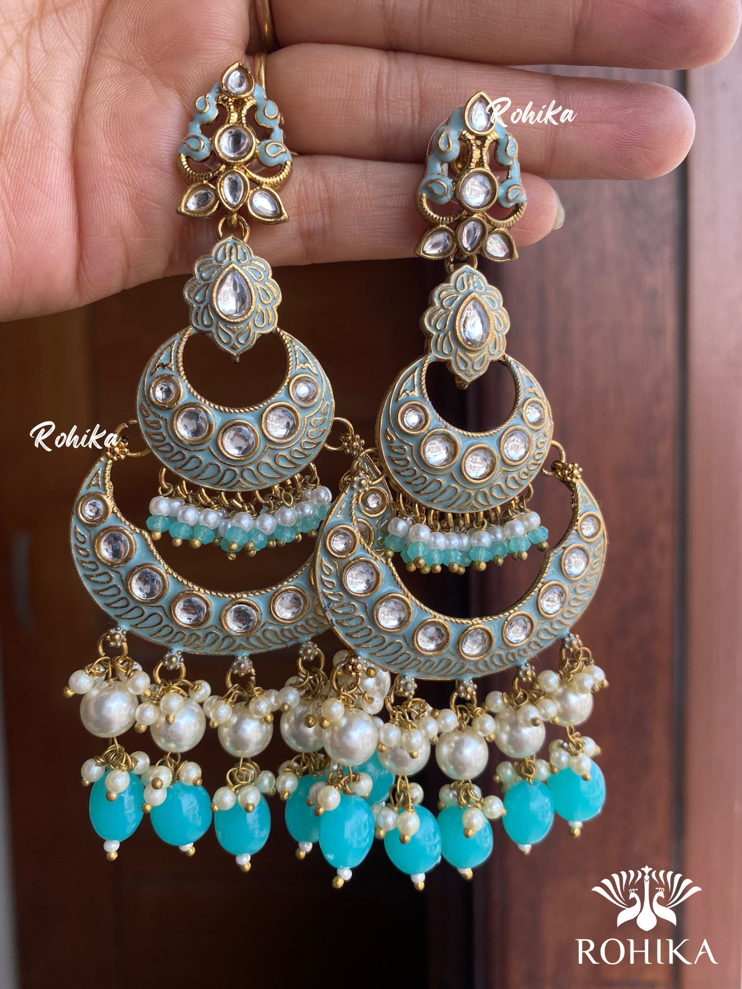 Piya beautiful earrings-Sky Blue