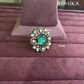 Angana polki kundan ring (SG-096) - Mint green 