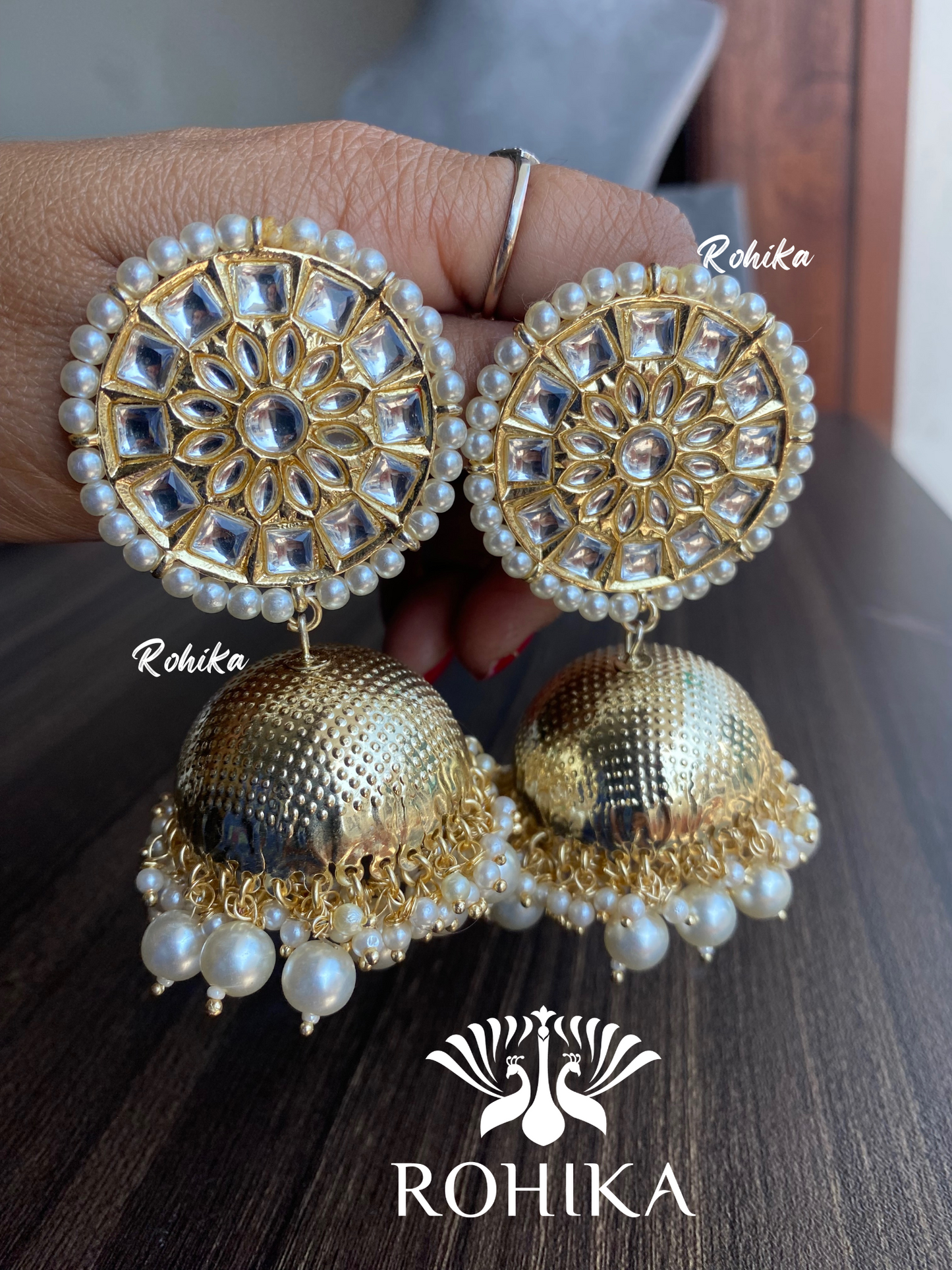 Navisha juhmka earring (GJ005)-Golden