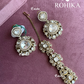 Parineeta polki kundan earrings and maangtikka combo