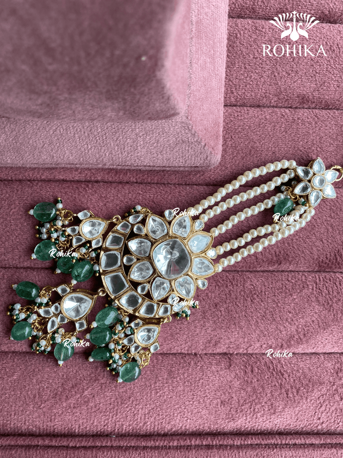 Bandini polki kundan passa /jhoomer (014) - Mint green - Rohika Store