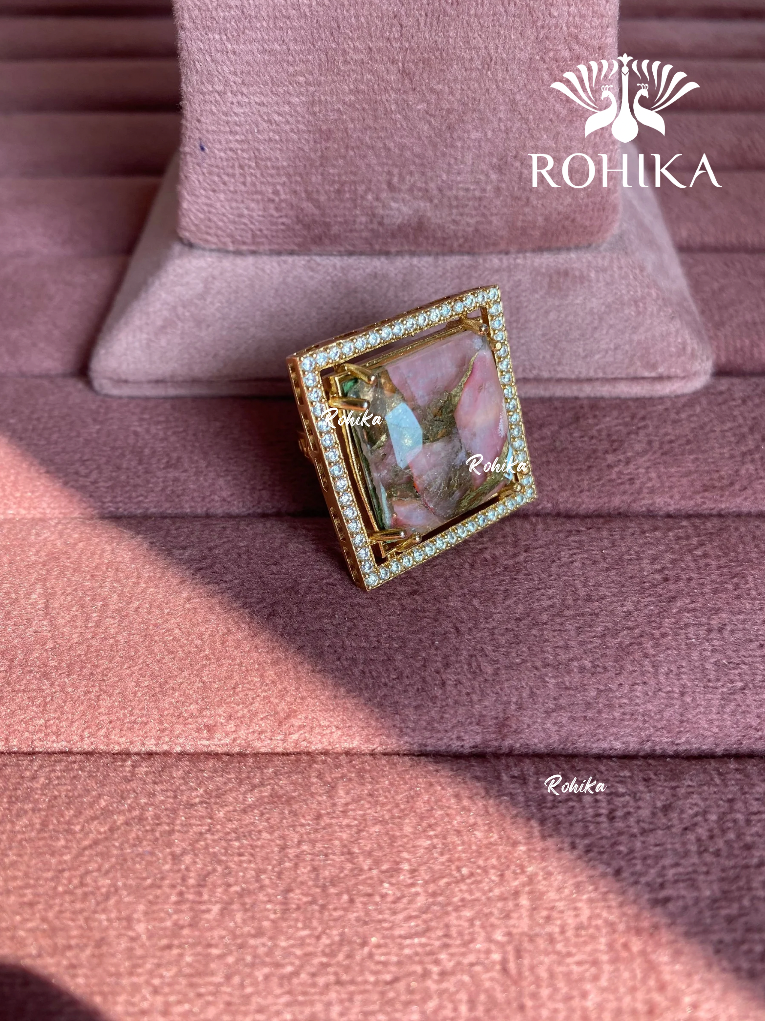 Angana polki kundan ring (SG-101) - Pink