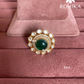 Angana polki kundan ring (SG-138) - Dark green