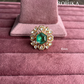 Angana polki kundan ring (SG-096) - Mint green 