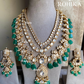 Anika bikaneri jadau kundan long necklace set - Dark green