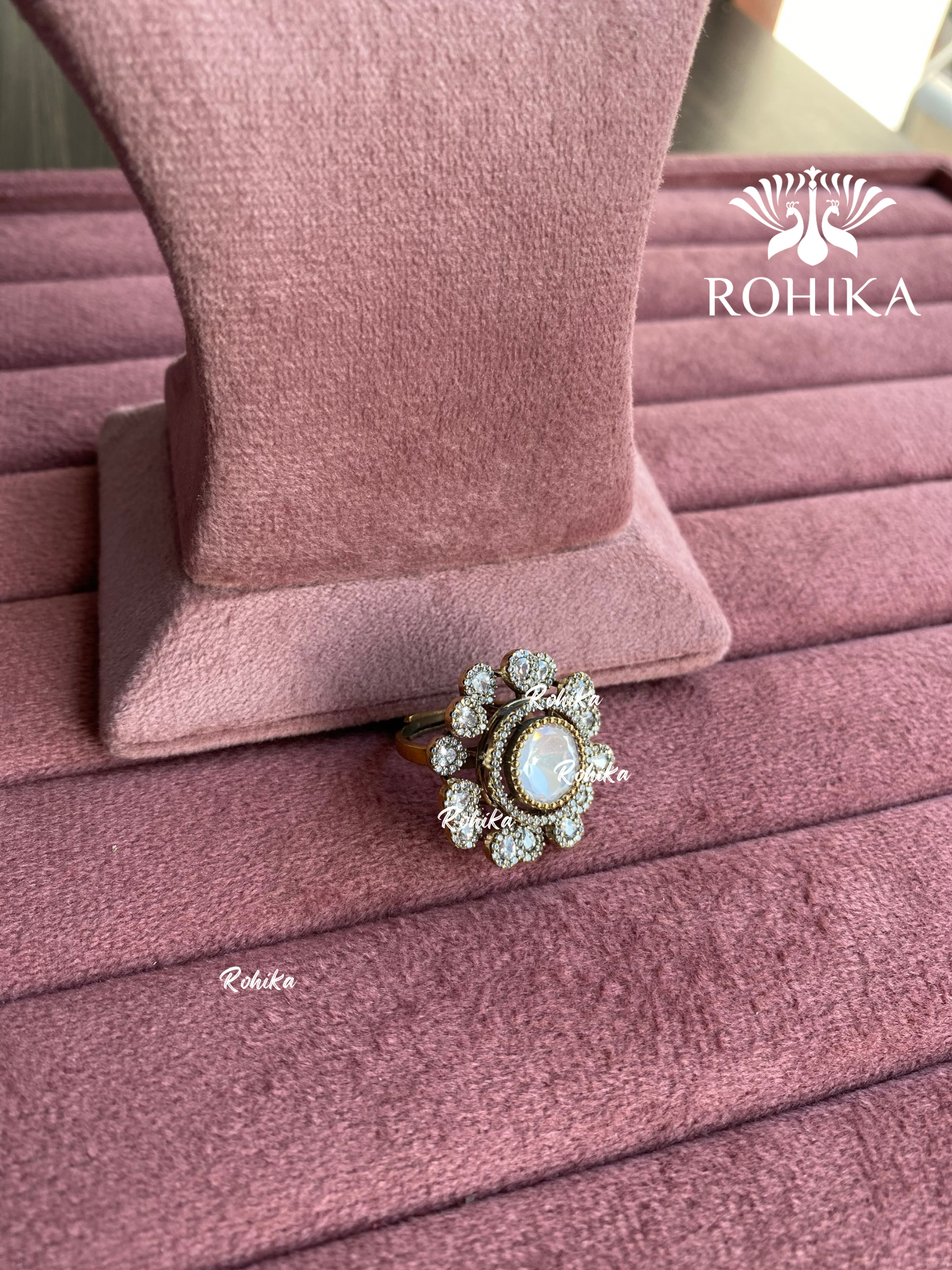 Angana polki kundan ring (SG-058) - White