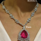 Piya american diamond  necklace set -Pink