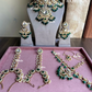 Rajshree polki kundan bridal combo set - Dark Green