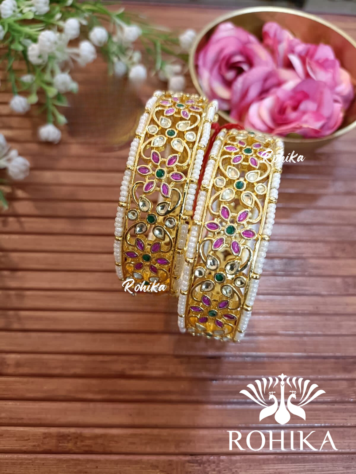 Pachhi kundan bangles - Multi  (Pkb004-M)