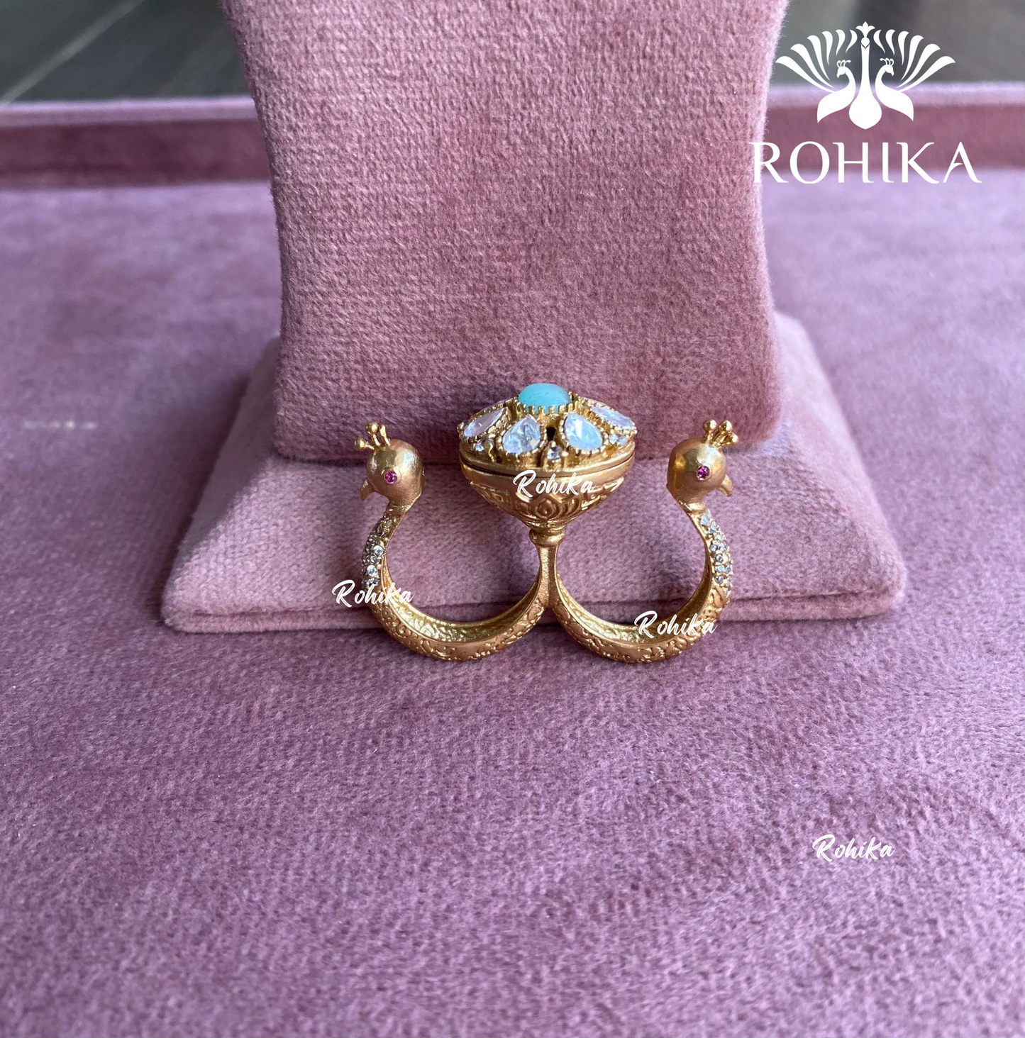 Angana polki kundan ring  (SG-042) - Mint green