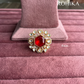 Angana polki kundan ring (SG-096) - Red