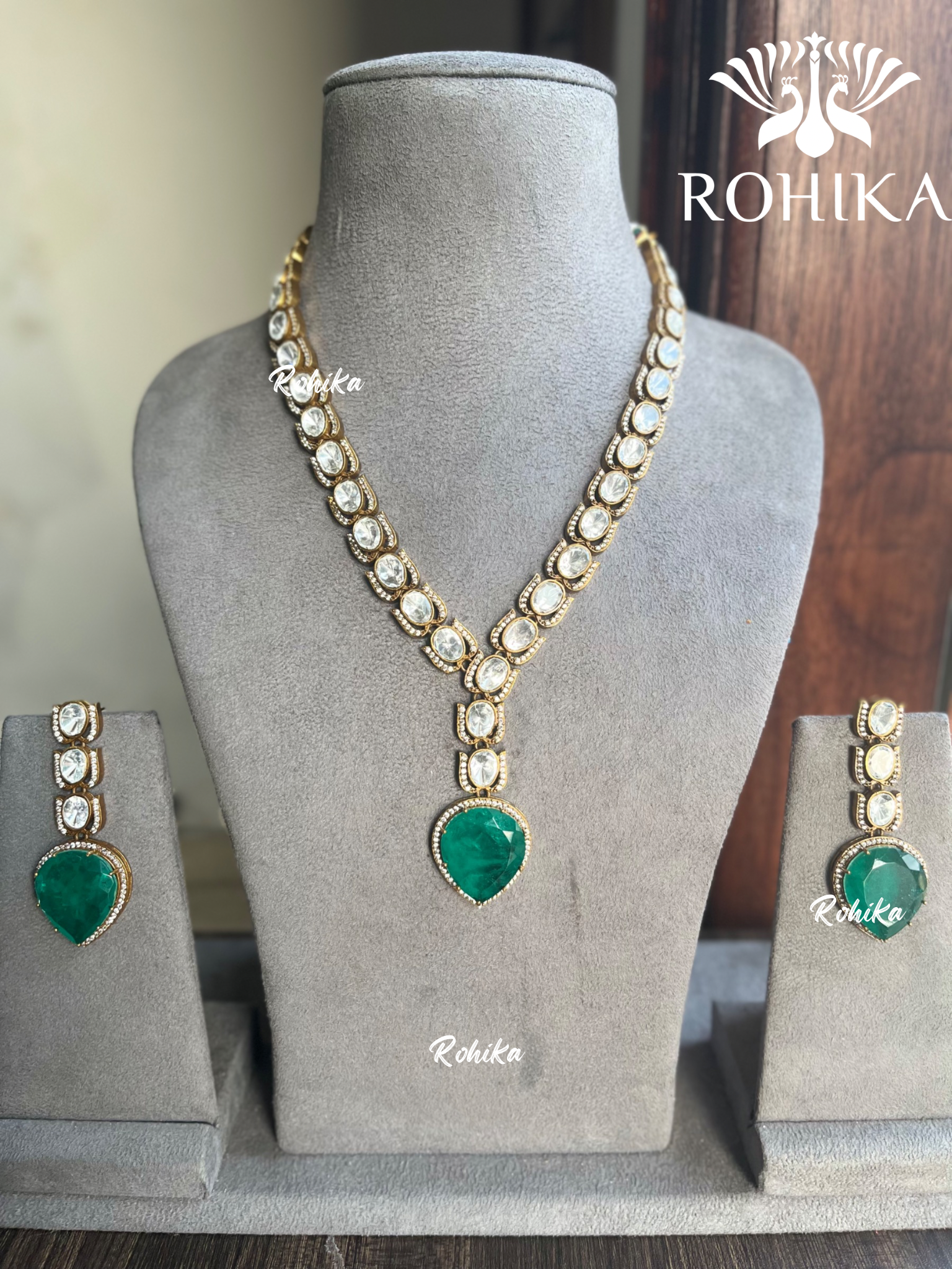 Aarya designer necklace set - Green