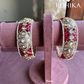 Leela moisanite polki kundan kada/bangles - Pink