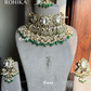 Anaika polki kundan bridal necklace set - Dark Green