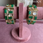 Kanusha doublet moisanite bracelet - Dark green