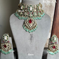 Apeksha Polki Kundan Necklace Set - Mint green