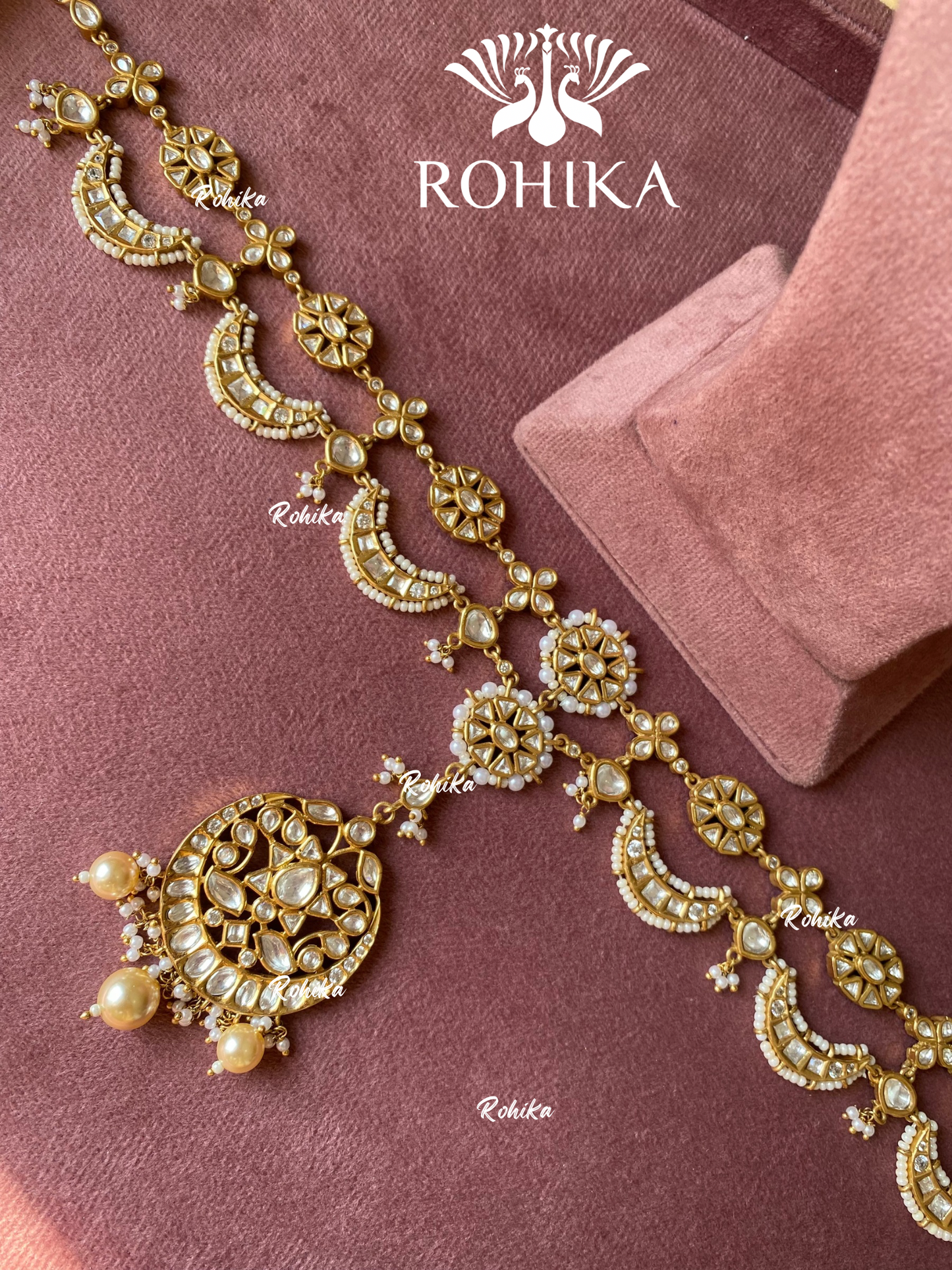 Kesha polki kundan sheeshphool (SP-027) - White