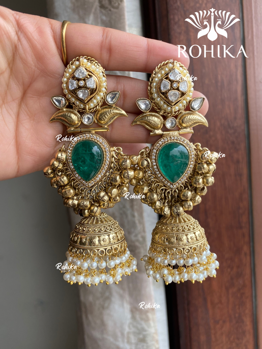 Banjara fusion earrings (FE-019) - Green