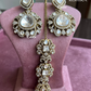 Parineeta polki kundan earrings and maangtikka combo