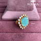 Angana polki kundan ring (SG-132) - Mint green