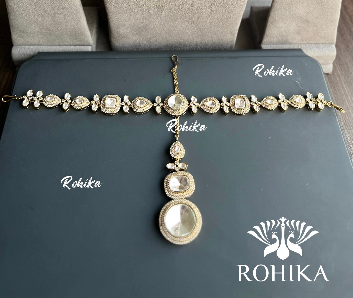 Adhisha polki kundan necklace set