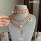 Meer american diamond  necklace set - Pink