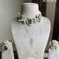 Priyani moisinite kundan choker set - Dark green