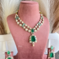 Varnika moisanite necklace set -Dark Green