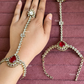 AD kundan haathphool (HP020) - Red