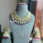 Payal dabi Kundan necklace set - Magenta