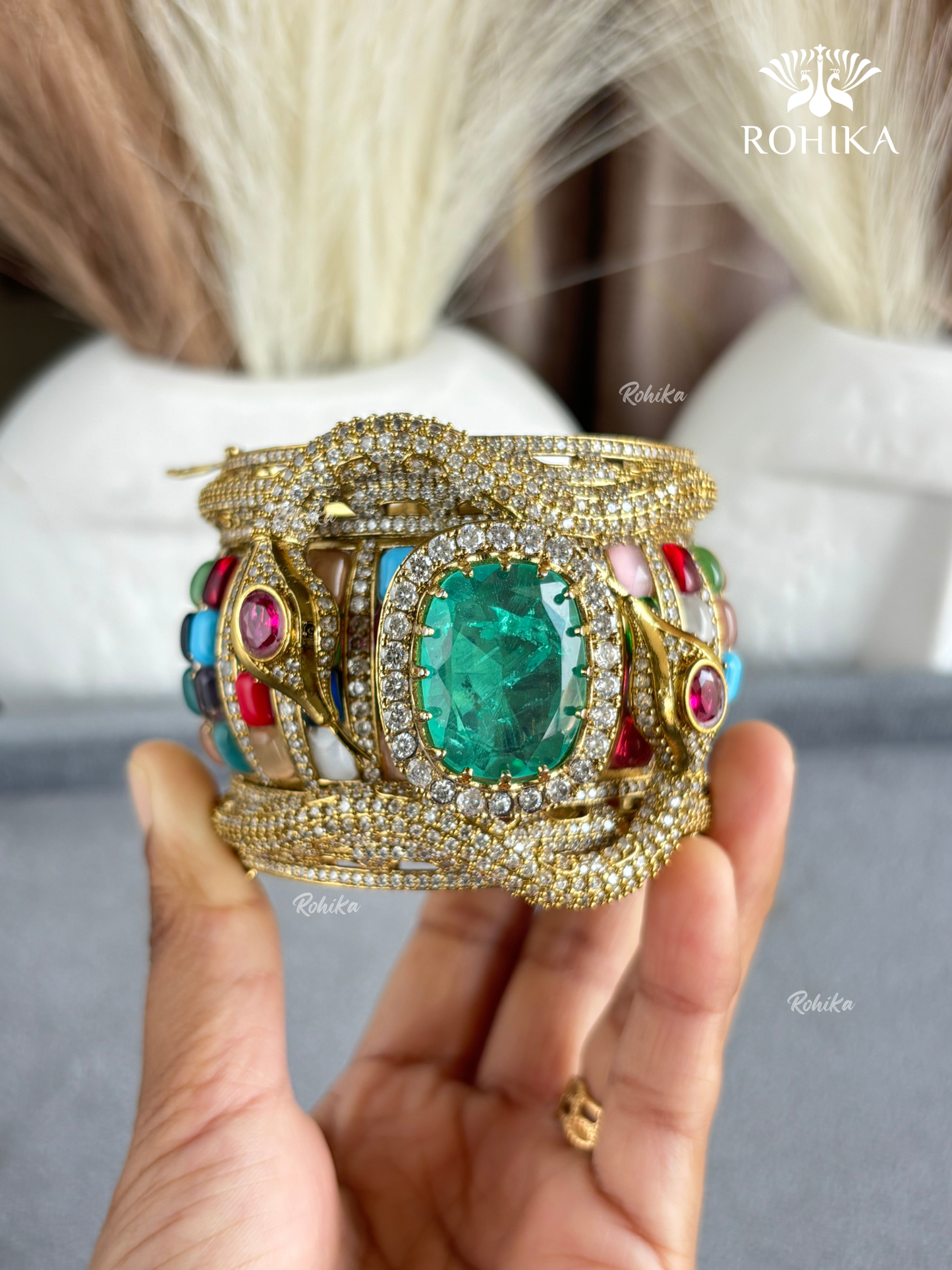 Sabya Deisgner Semi-Precious Kada (SSB004) -  Multi Colour