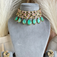 Floral choker set - Pink & mint green