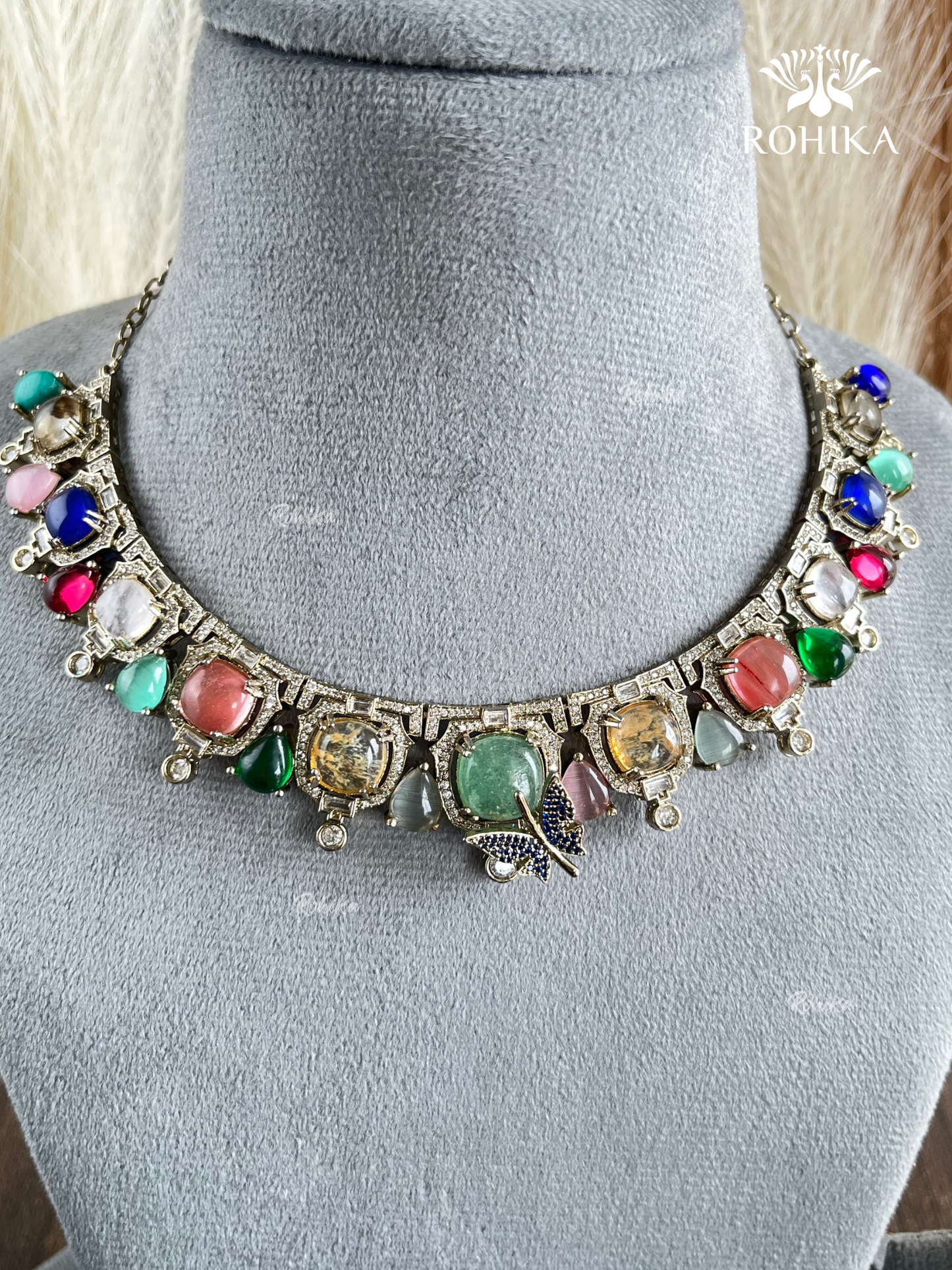 Saabya Inspired Fusion Necklace Set (SS021) - Mint Green