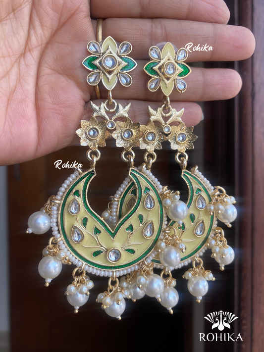 Rajani meenakari earrings - Yellow