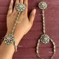 Polki kundan haathphool (HP017) - Mint Green